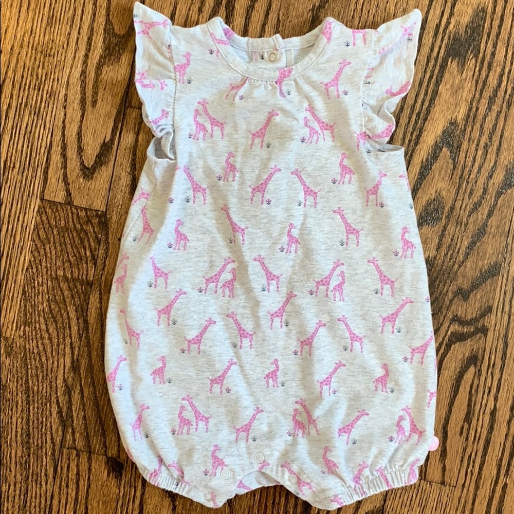 Giraffe Print Baby Girl Bubble - Size: 9 months